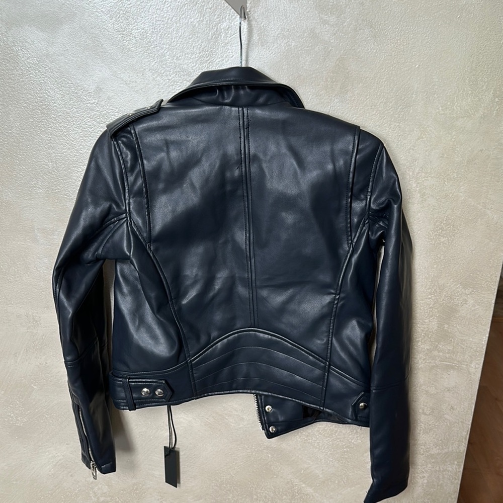 Blank NYC Midnight Faux Leather Moto Jacket sz xs - Picture 10 of 11